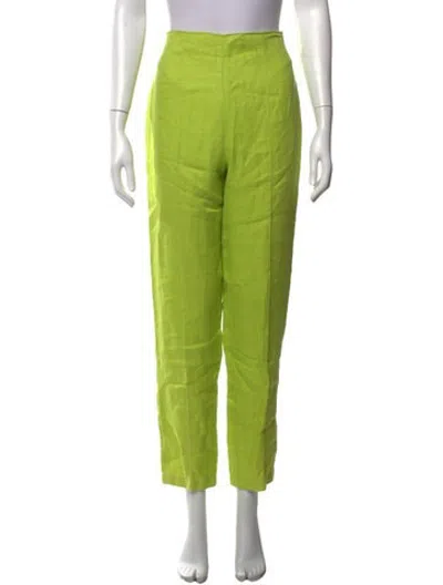 Pre-owned Versace Straight Leg Pants In Green