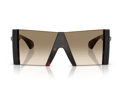 Versace Tortoiseshell 0ve4515 Oversized Shield Sunglasses In Brown