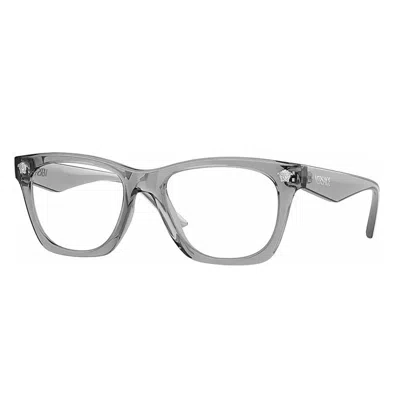 Versace Transparent Eyeglasses With Clear Demo Lenses In Black