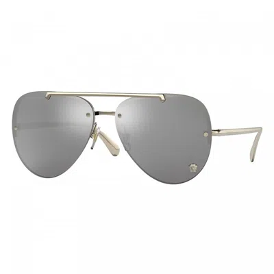 Versace Ve2231 Pale Gold Light Grey Mirror Mini Sunglasses