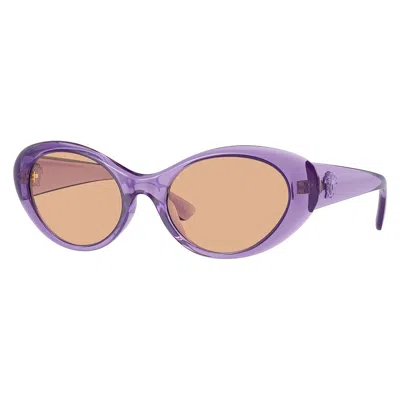 Versace Ve4455u Transparent Mini Sunglasses In Purple