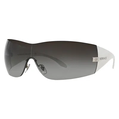 Versace Versatile Mini Aviator Sunglasses With Silver-tone Frame In Gray