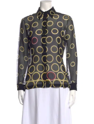 Pre-owned Versace Vintage 1997 Blouse In Black