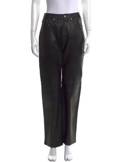 Pre-owned Versace Vintage Straight Leg Pants In Black