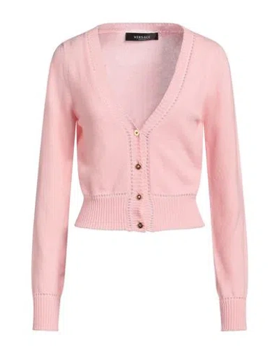Versace Woman Cardigan Pink Size 0 Cashmere, Wool