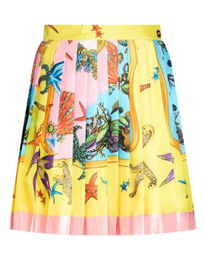 Versace Woman Mini Skirt Yellow Size 10 Polyester