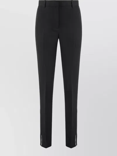 Versace Wool Slim-fit Tailored Trousers In Black