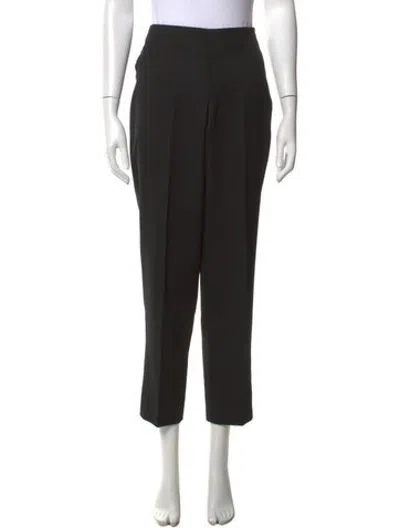 Pre-owned Versace Wool Straight Leg Pants In Black