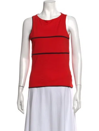 Pre-owned Versus Striped Crew Neck Top In Red