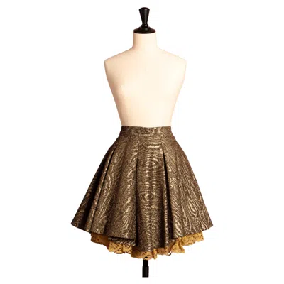 Pre-owned Versus Versace Skater Skirt By Donatella Versace, Circa 1992 In Brown