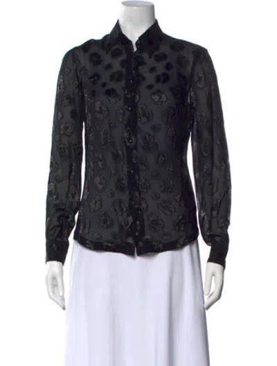 Pre-owned Versus Vintage 1990's Button-up Top In Black