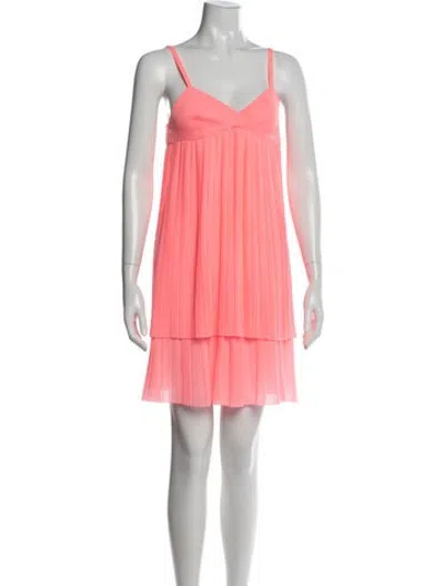 Pre-owned Versus V-neck Mini Dress In Pink