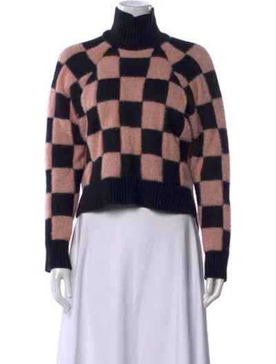 Pre-owned Versus Wool Plaid Print Sweater In Multicolor