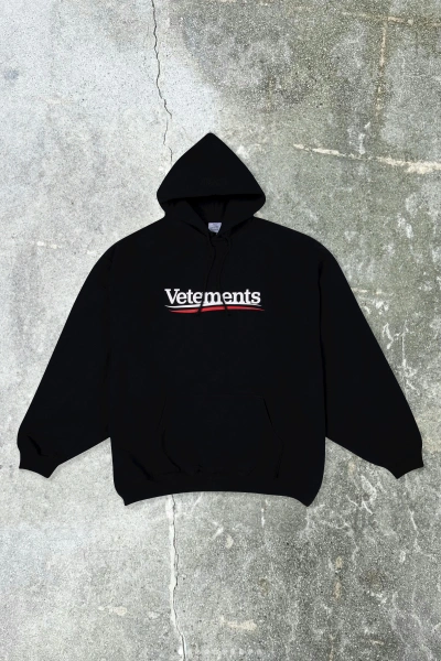 Pre-owned Vetements Campaign Logo Hoodie In Black