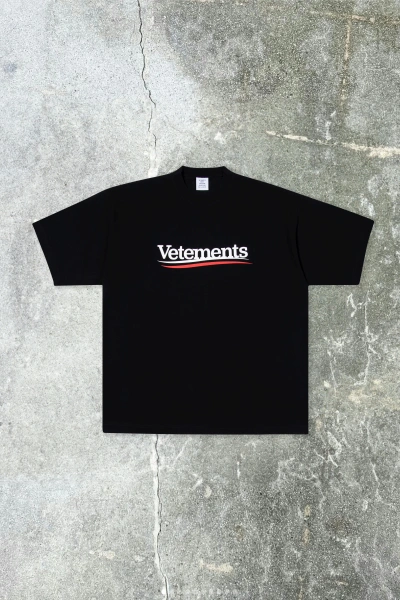 Pre-owned Vetements Campaign Logo T Shirt In Black
