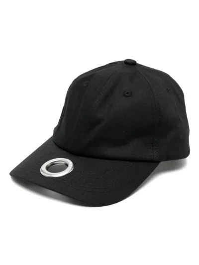 Vetements Eyelet-embellished Cotton Baseball Cap In 黑色