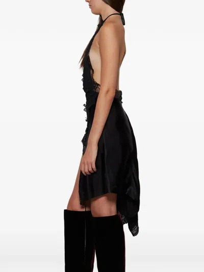 Vetements Lace-detailed Asymmetric Dress In Black