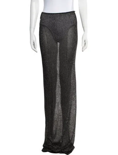 Pre-owned Vetements Striped Long Skirt In Black