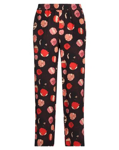 Via Masini 80 Woman Pants Dark Brown Size 10 Silk In Multi