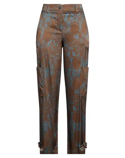 Via Masini 80 Woman Pants Dark Brown Size 8 Viscose, Elastane