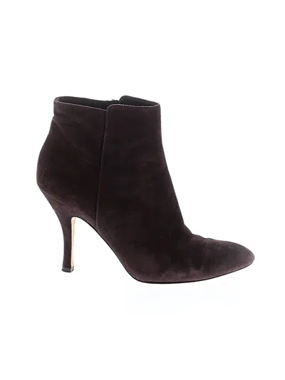 Pre-owned Via Spiga Ankle Boots In Burgundy
