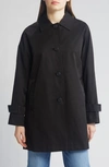Via Spiga Balmacain Water Repellent Cotton Blend Coat In Black