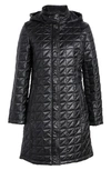 Via Spiga Box Quilt Hoode Coat In Black