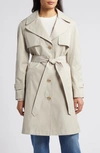 Via Spiga Water Repellent Cotton Blend Trench Coat In Tone Cream