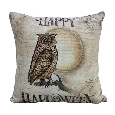 Vibhsa Harvest & Haunt Square Throw Pillow In Brown