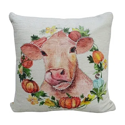 Vibhsa Harvest & Haunt Square Throw Pillow In White