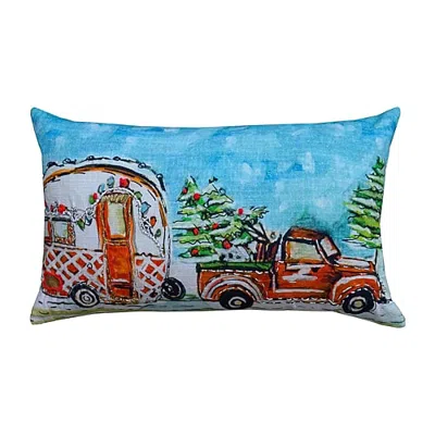 Vibhsa Holiday Cheer Rectangular Throw Pillow In Red