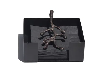 Vibhsa Napkin Holder Dinning Decor And Housewarming Gift (antique) In Black