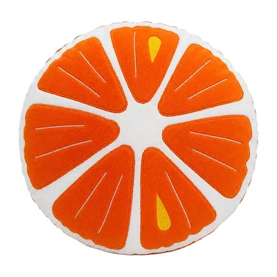 Vibhsa Wonderland Orchard Throw Pillow In Orange