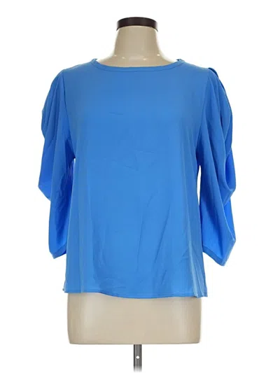 Pre-owned Vici 3/4 Sleeve Top Blue Boatneck Tops