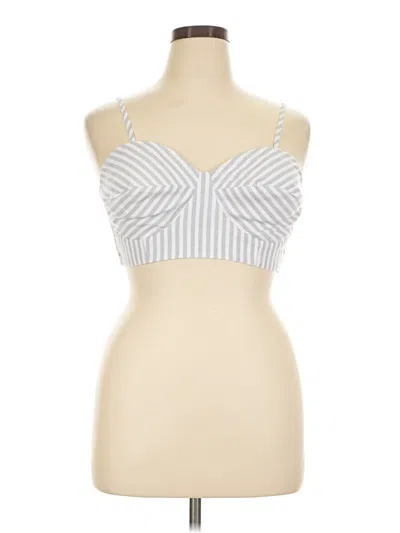 Pre-owned Vici Tank Top Silver Strapless Neckline Tops