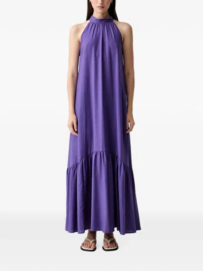 Vicolo Bow-detail Maxi Dress In Purple