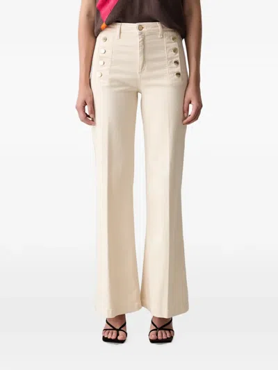 Vicolo Button-embellished Flared Jeans In Multi