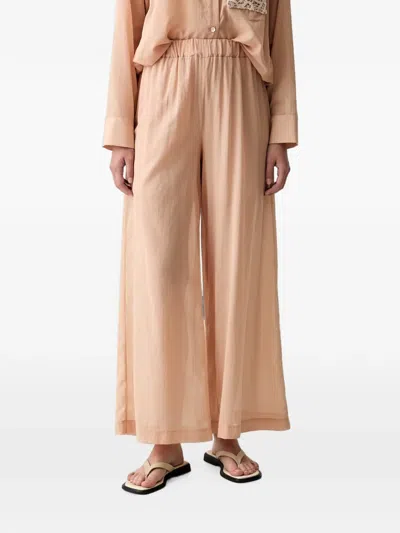 Vicolo Crochet-detail Elasticated-waist Trousers In Neutral