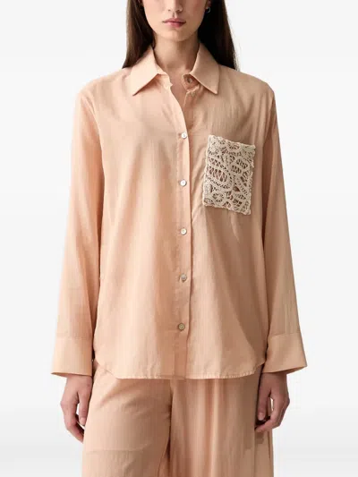 Vicolo Crochet-pocket Shirt In Neutral