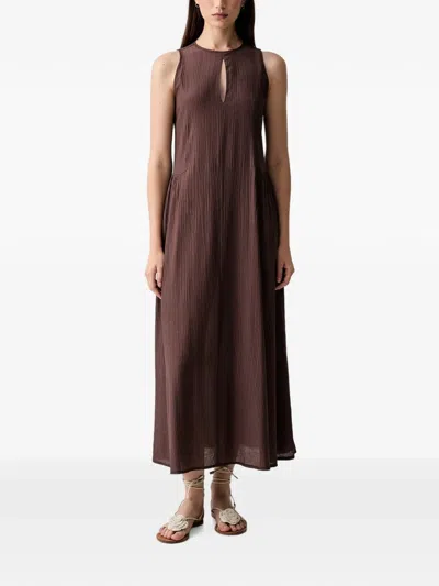 Vicolo Key-hole Midi Dress In Brown