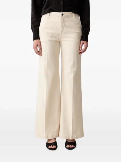 Vicolo Logo-patch Flared Jeans In Neutral