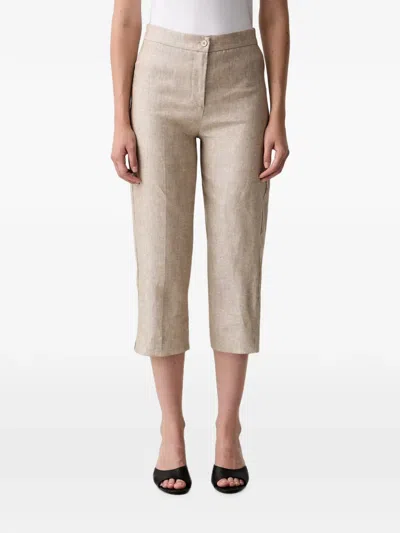 Vicolo Pressed-crease Cropped Trousers In Multi