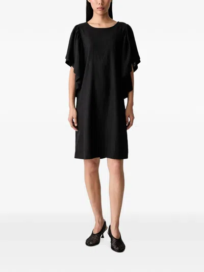 Vicolo Ruffled-sleeve Mini Dress In Black