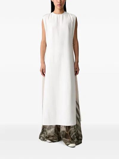 Vicolo Sleeveless Side-slit Maxi Dress In White