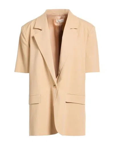 Vicolo Woman Blazer Beige Size M Viscose, Linen In Nude