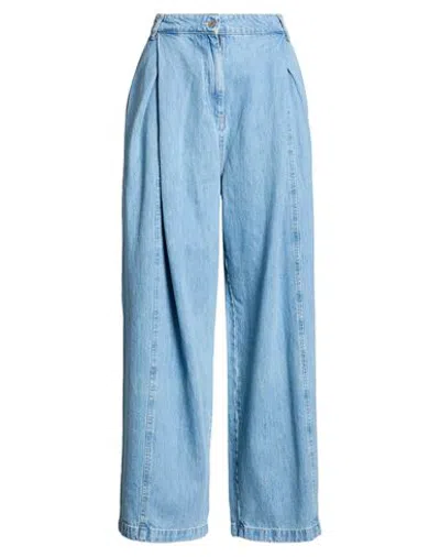 Vicolo Woman Jeans Blue Size L Cotton In Multi