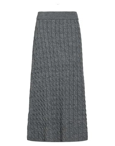 Vicolo Woman Midi Skirt Grey Size Onesize Acrylic, Wool, Viscose, Alpaca Wool In Gray