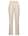 Vicolo Woman Pants Beige Size L Polyester, Polyurethane