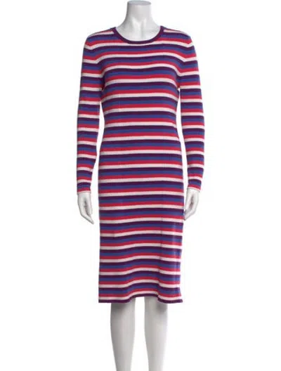Pre-owned Victor Glemaud Striped Midi Length Dress In Multicolor