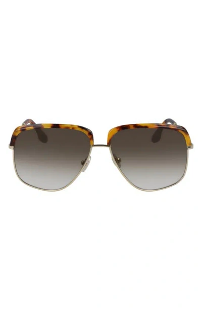 Victoria Beckham 59mm Semi Rimless Sunglasses In Brown